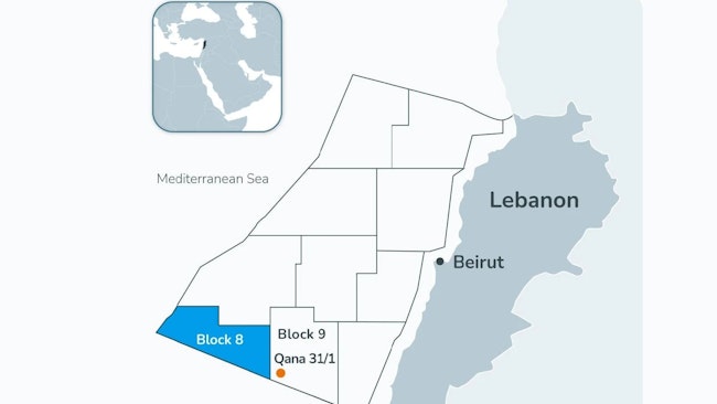 Block 8 map offshore Lebanon