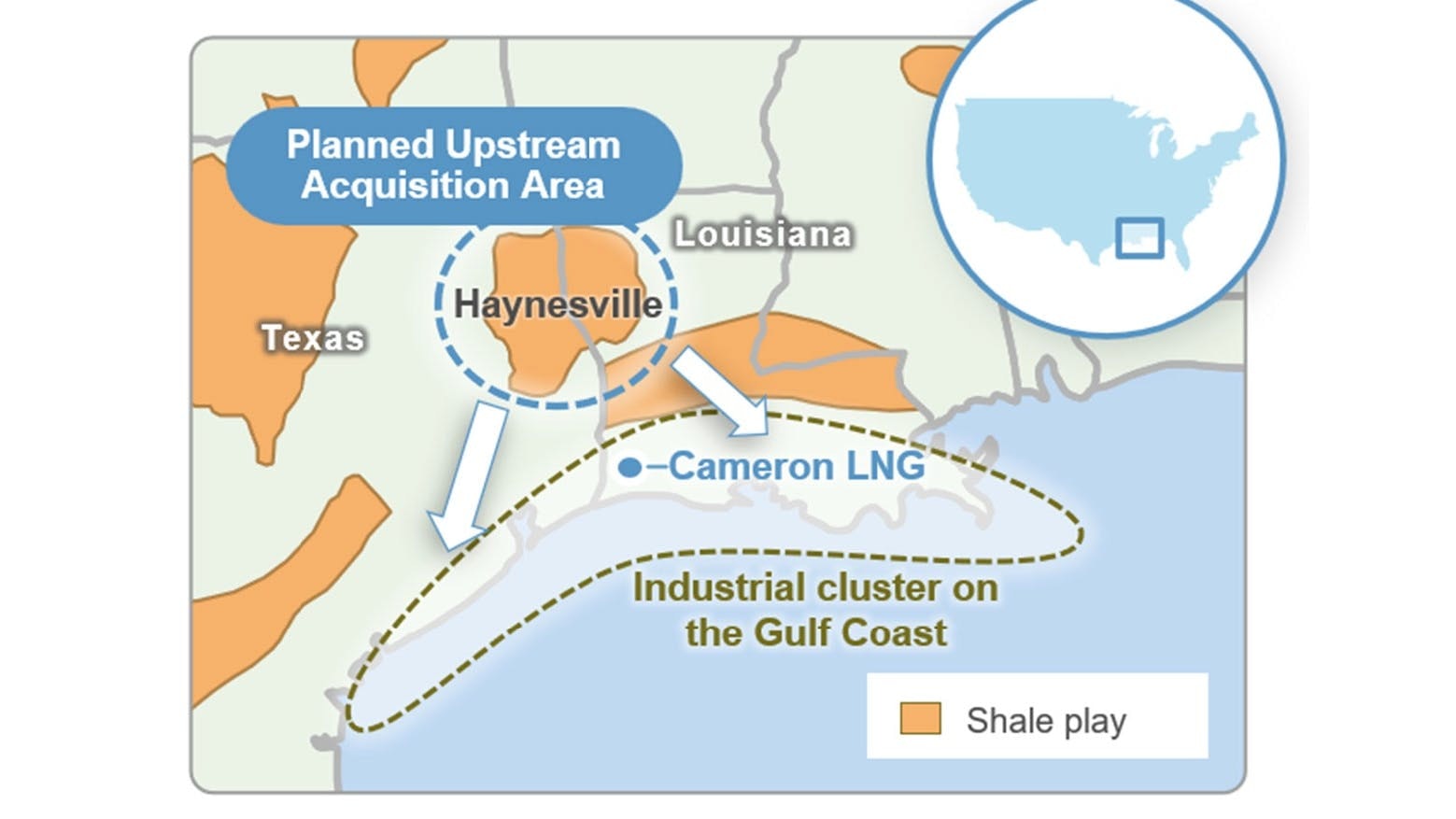 Haynesville shale location on map showing proximity to US Gulf coast