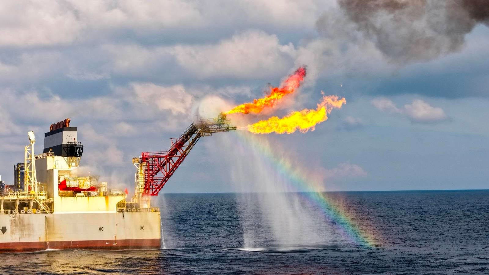 Photo shows flaring operation off the coast of Palawan
