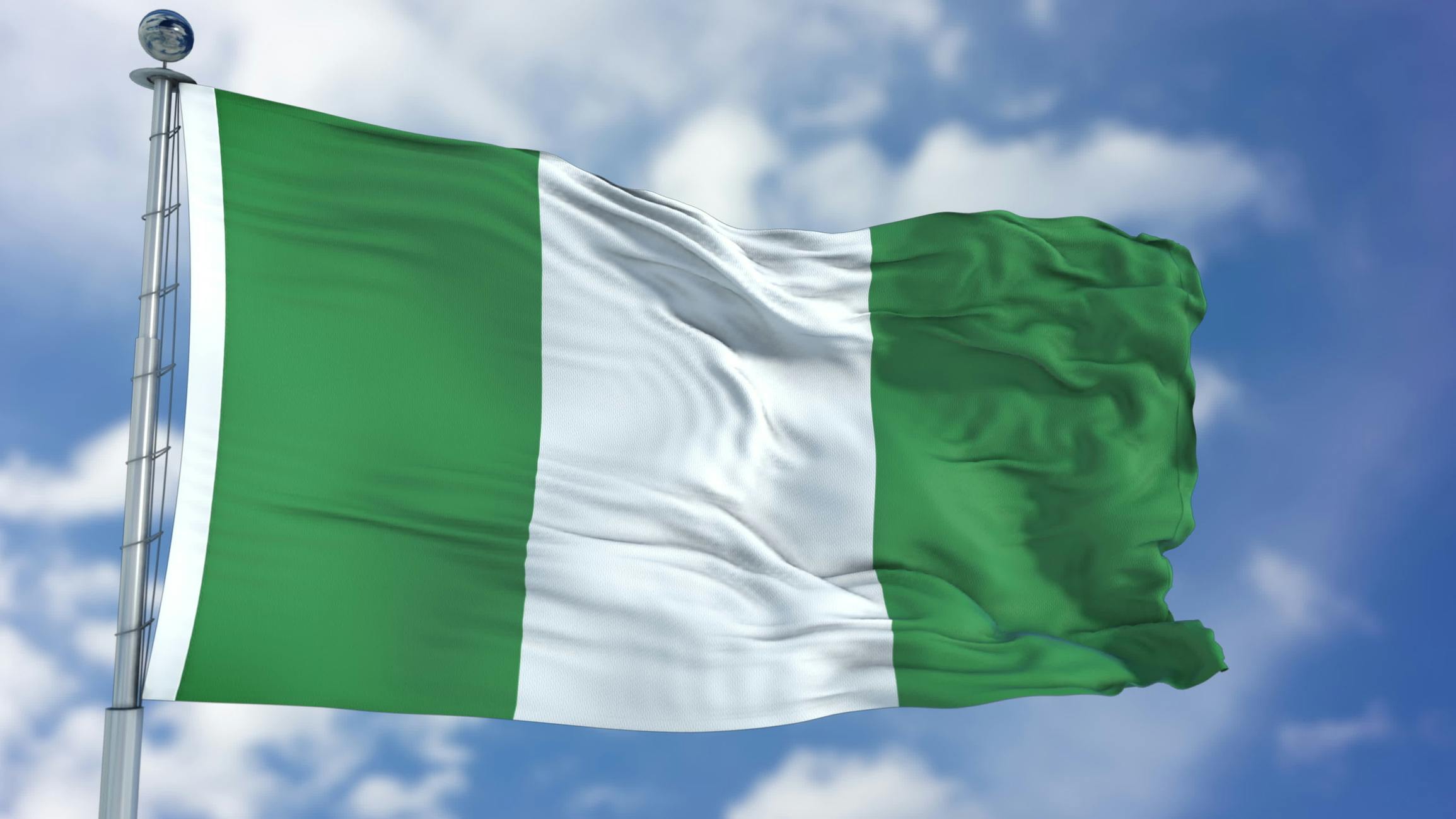 Nigeria flag on blue sky