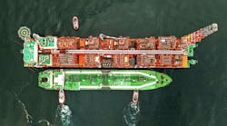 Aerial photo of Nguya floating LNG vessel offshore Congo Aerial photo of Nguya floating LNG vessel offshore Congo