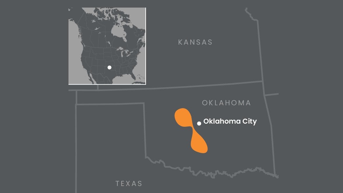 Ovintiv Oklahoma asset map