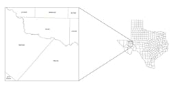 Ward County, Tex., on map Ward County, Tex., on map