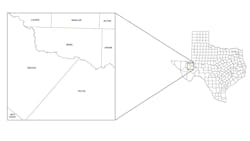 Ward County, Tex., on map Ward County, Tex., on map