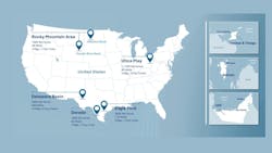 Map of EOG Resources' multi-basin portfolio Map of EOG Resources' multi-basin portfolio
