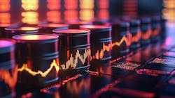 oil barrels with line graph overlay, representing international oil market oil barrels with line graph overlay, representing international oil market
