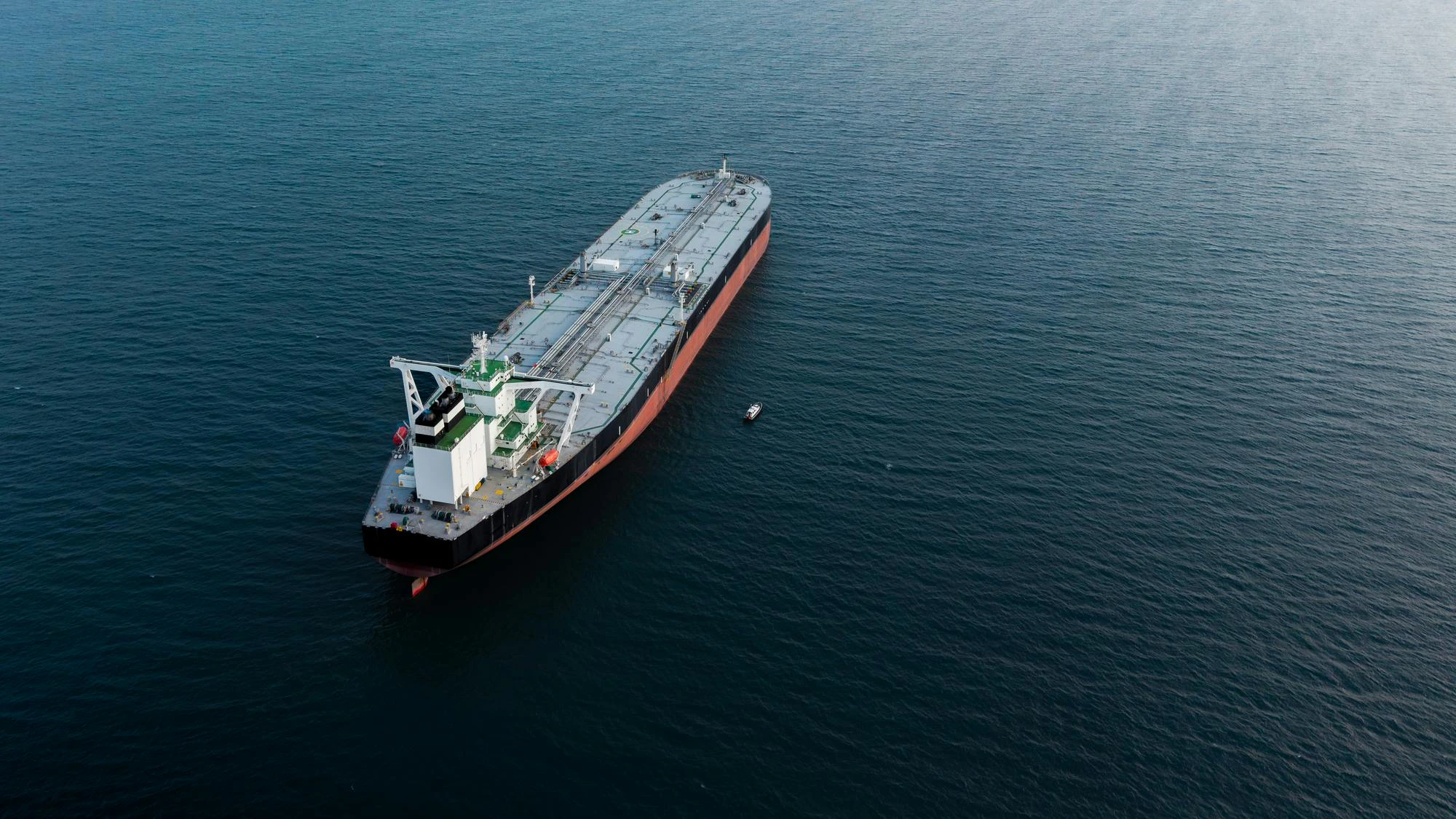 Aerial view crude oil tanker Strait Of Hormuz