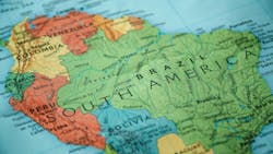 South America map with Brazil shown prominently South America map with Brazil shown prominently