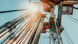 skyward view from underneath drilling rig skyward view from underneath drilling rig