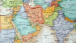 Middle East map with Iran centered Middle East map with Iran centered