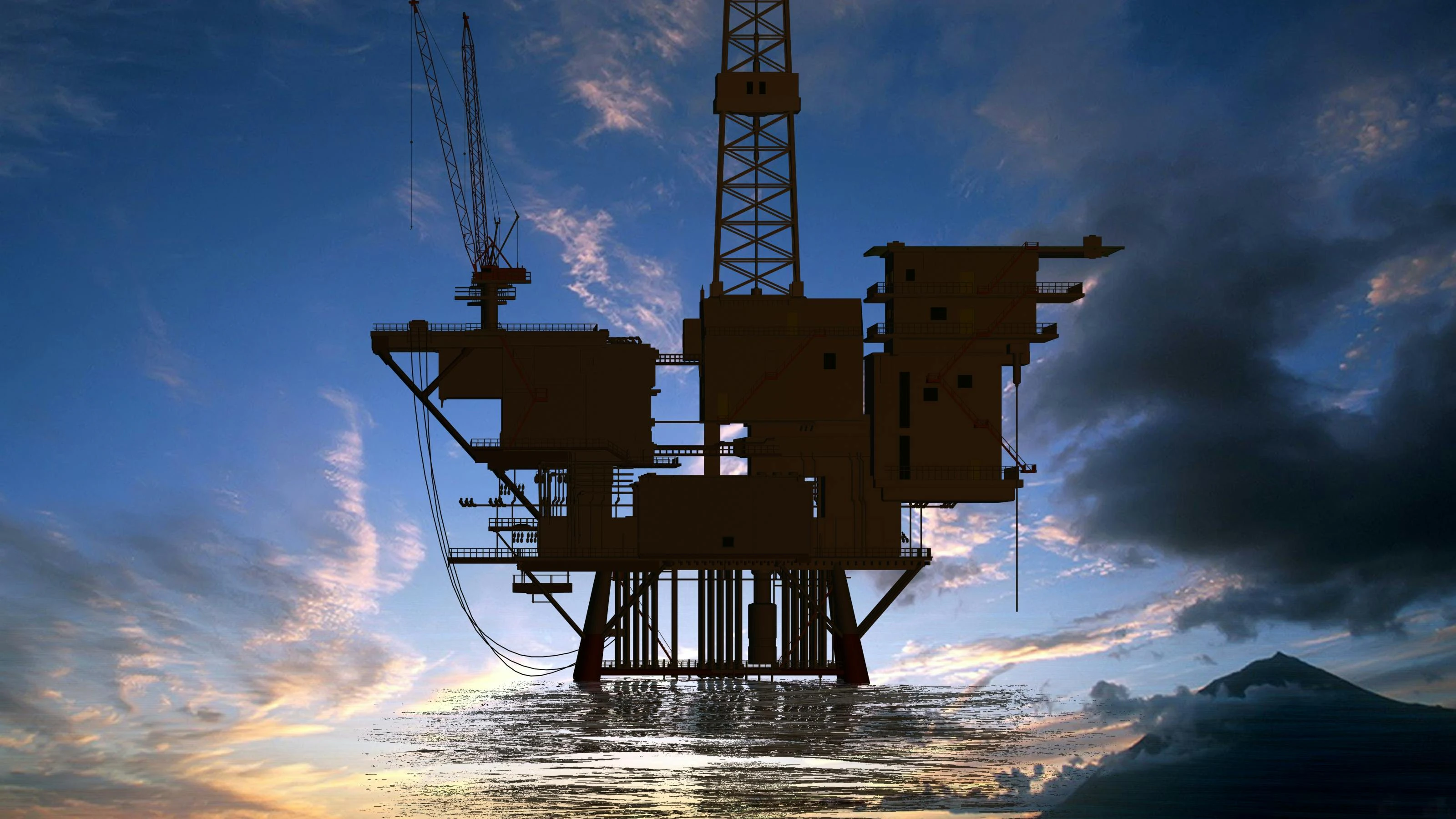 illustration of an offshore rig