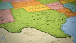 Map with Texas at center Map with Texas at center