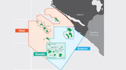 Map of Dussafu Marin production license offshore Gabon Map of Dussafu Marin production license offshore Gabon