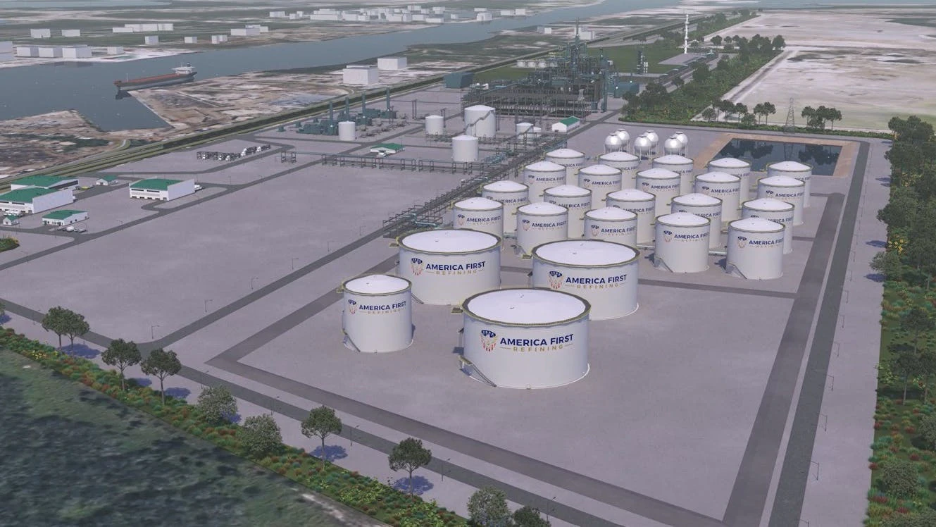 Artist rendering of proposed refinery at the Port of Brownsville, Tex.