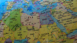 Map showing parts of North Africa, including Libya Map showing parts of North Africa, including Libya