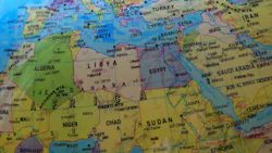 Map showing parts of North Africa, including Libya Map showing parts of North Africa, including Libya