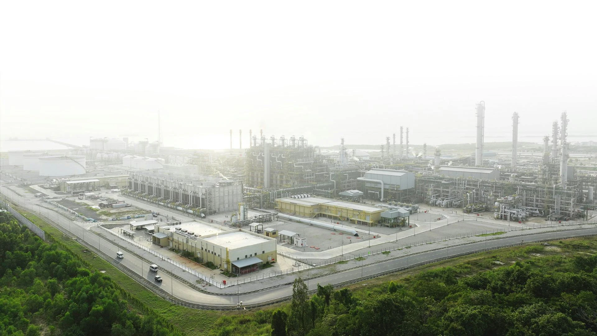 Long Son Petrochemicals' manufacturing complex on Long Son Island