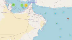 Loaded crude tankers in the Persian Gulf and Sea of Oman Loaded crude tankers in the Persian Gulf and Sea of Oman