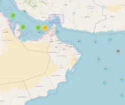 Loaded crude tankers in the Persian Gulf and Sea of Oman Loaded crude tankers in the Persian Gulf and Sea of Oman