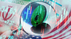 background of US and Iran flags with magnifying glass highlighting a barrel of oil and an oil price chart background of US and Iran flags with magnifying glass highlighting a barrel of oil and an oil price chart