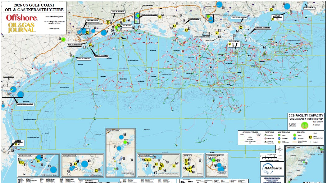 2026 US Gulf Coast Oil and Gas Infrastructure map