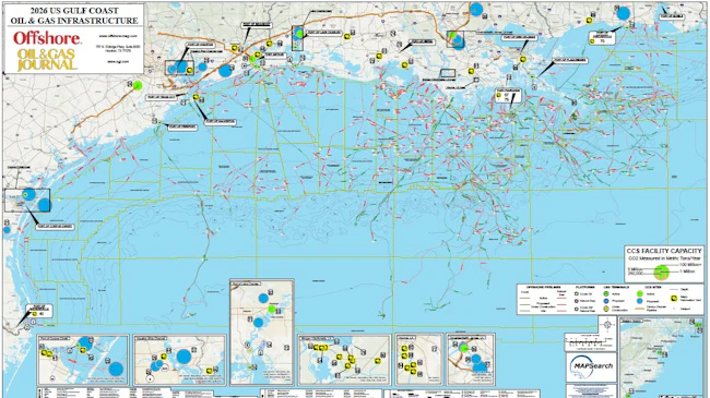 2026 US Gulf Coast Oil and Gas Infrastructure map