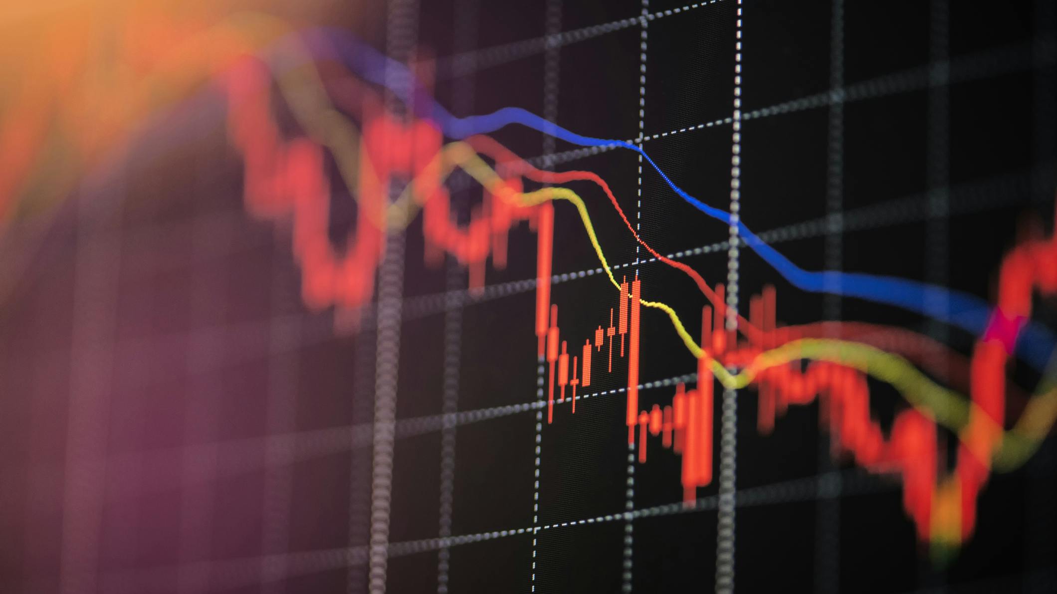 chart with markers moving up and down, signaling market volatility