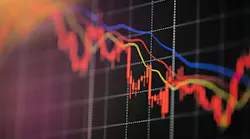 chart with markers moving up and down, signaling market volatility chart with markers moving up and down, signaling market volatility