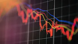 chart with markers moving up and down, signaling market volatility chart with markers moving up and down, signaling market volatility
