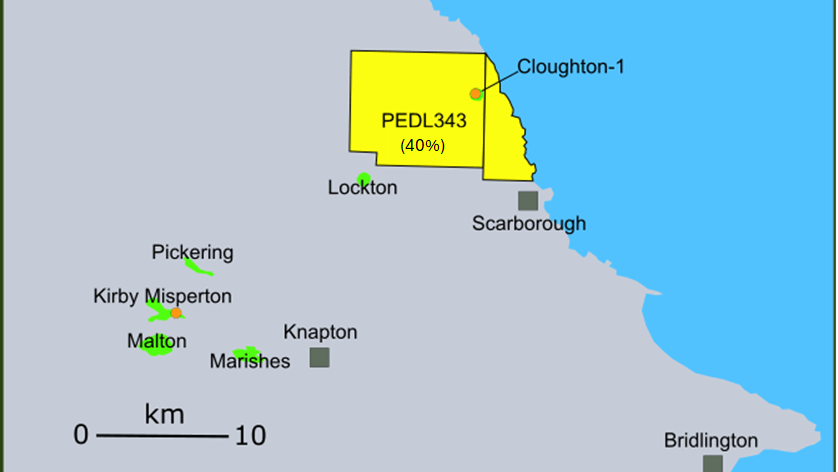 Map showing PEDL343 in the UK
