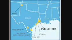 Map of Port Arthur refinery location in Texas Map of Port Arthur refinery location in Texas