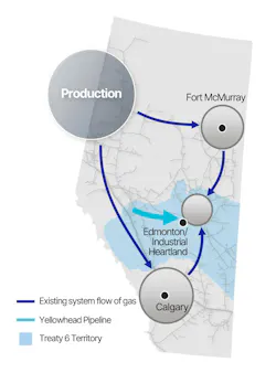 ATCO’s Yellowhead Pipeline map ATCO’s Yellowhead Pipeline map