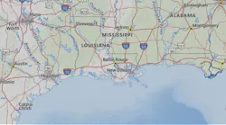 Map showing US Gulf Coast region Map showing US Gulf Coast region