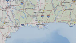Map showing US Gulf Coast region Map showing US Gulf Coast region