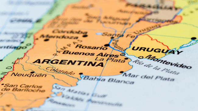 Map with Argentina in focus