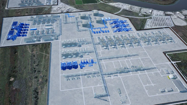 Rendering of CP2 liquefaction plant expansion plans