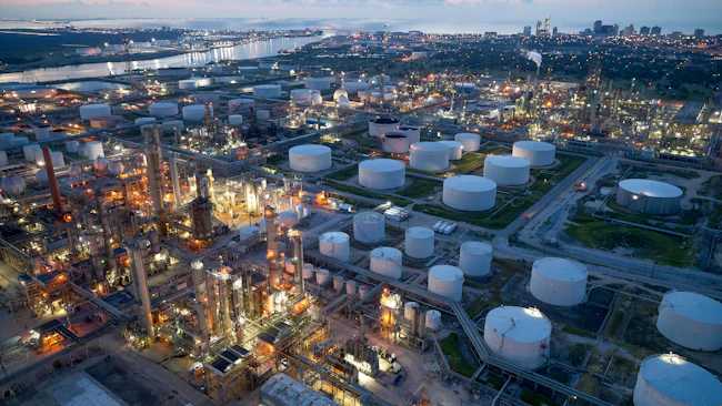 Citgo's Corpus Christi, Tex., refinery at night.