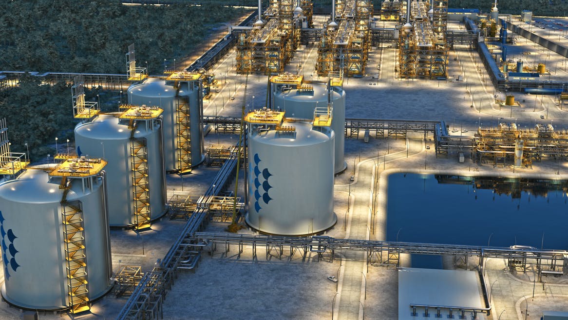 Artist rendering of Commonwealth LNG export infrastructure