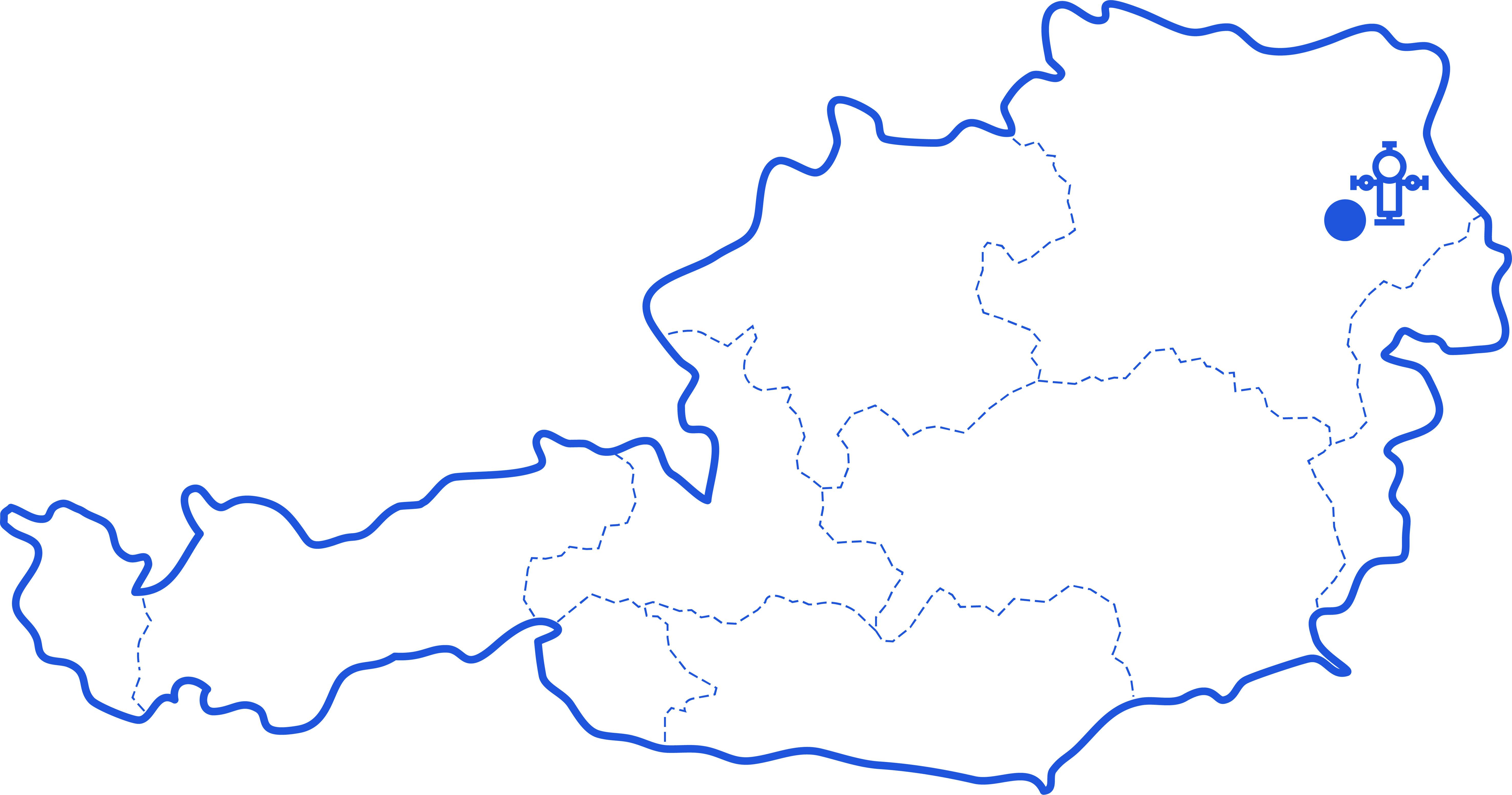 Map showing location of Wittau gas field onshore Austria