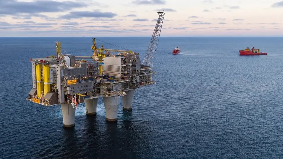 Equinor-operated Troll field oil and gas platform