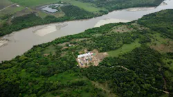 Aerial view of oil and gas drilling operations in Colombia Aerial view of oil and gas drilling operations in Colombia