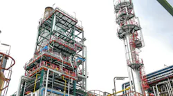 Close-up view of refining and petrochemicals infrastructure Close-up view of refining and petrochemicals infrastructure