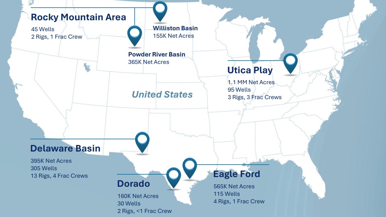 EOG Resources US operations map