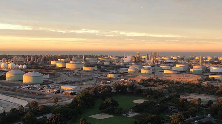 Chevron El Segundo, Calif., refinery at sunrise