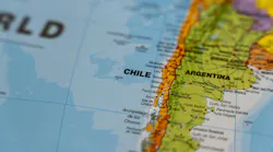South America map with Argentina in focus