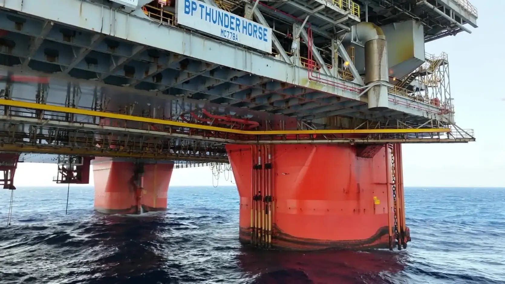 close-up view of Thunder Horse platform in Gulf of Mexico