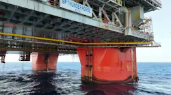 close-up view of Thunder Horse platform in Gulf of Mexico close-up view of Thunder Horse platform in Gulf of Mexico