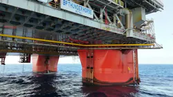 close-up view of Thunder Horse platform in Gulf of Mexico close-up view of Thunder Horse platform in Gulf of Mexico