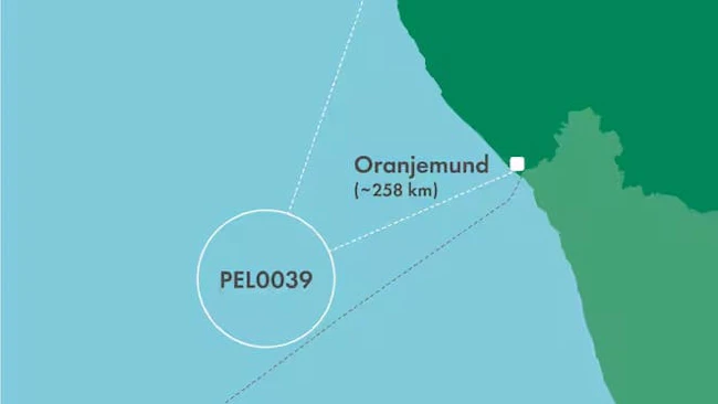 Location of PEL 0039 license offshore Namibia