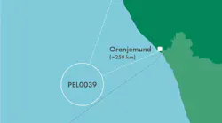 Location of PEL 0039 license offshore Namibia Location of PEL 0039 license offshore Namibia